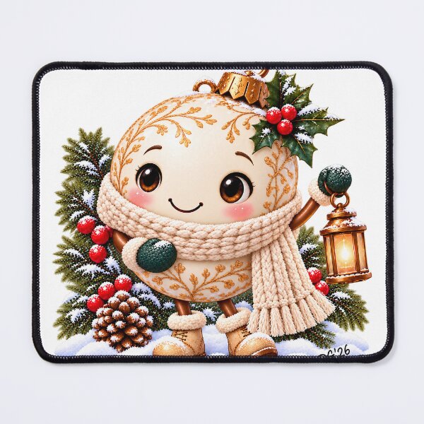 Item preview, Cream Christmas Bauble in the Snow designed and sold by DoreenGehrkeArt.