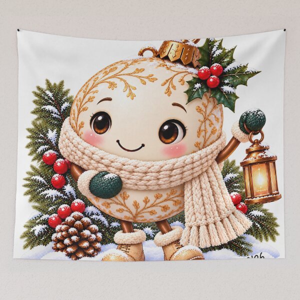 Item preview, Cream Christmas Bauble in the Snow designed and sold by DoreenGehrkeArt.