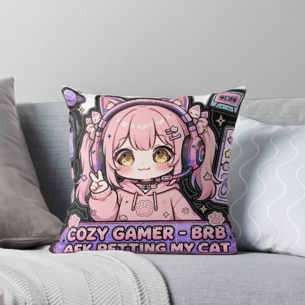 Item preview, Cozy Gamer BRB AFK Petting My Cat - VTuber Streamer Girl - Pink Gaming designed and sold by Mandatory.