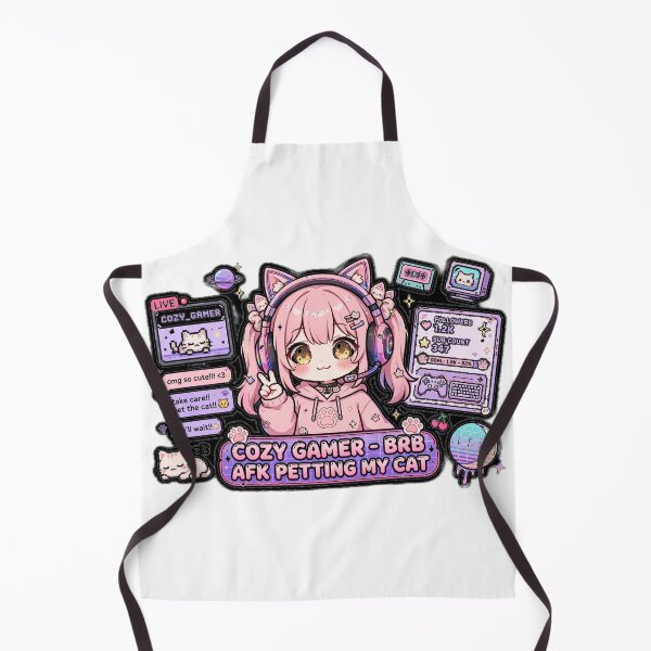 Item preview, Cozy Gamer BRB AFK Petting My Cat - VTuber Streamer Girl - Pink Gaming designed and sold by Mandatory.