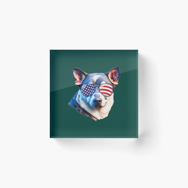 Item preview, Blue Heeler Dog American Flag Aviators Blue Heeler Gear designed and sold by ellesczipts.