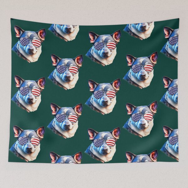 Item preview, Blue Heeler Dog American Flag Aviators Blue Heeler Gear designed and sold by ellesczipts.
