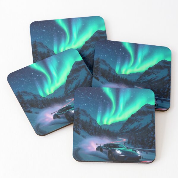 Item preview, Apex Drift Forest Aurora Racing Car Illustration with Neon Speed Trails, Mystical Pine Trees, Cinematic Northern Lights and Futuristic Adventure Aesthetic for Automotive Wall Art designed and sold by PaintedPixels01.