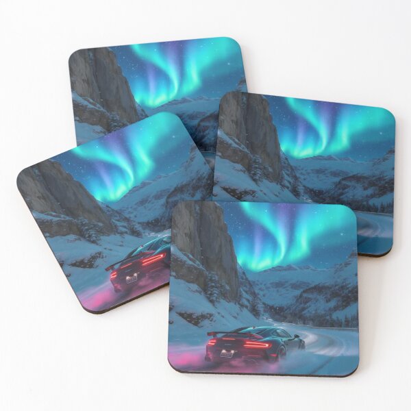 Item preview, Apex Drift Forest Aurora Racing Car Illustration with Neon Speed Trails, Mystical Pine Trees, Cinematic Northern Lights and Futuristic Adventure Aesthetic for Automotive Wall Art designed and sold by PaintedPixels01.