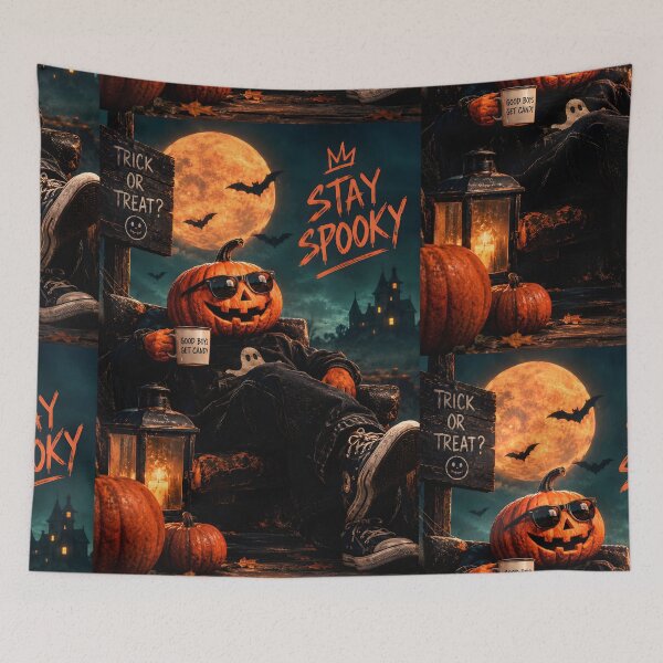 Item preview, Stay Spooky Cool Pumpkin Guy Canvas Print | Funny Jack O Lantern Wall Art | Halloween Poster | Spooky Season Home Decor designed and sold by SergioMiklos.
