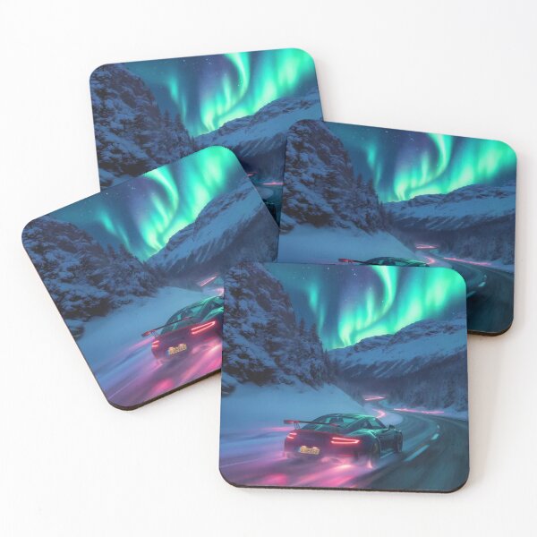 Item preview, Apex Drift Forest Aurora Racing Car Illustration with Neon Speed Trails, Mystical Pine Trees, Cinematic Northern Lights and Futuristic Adventure Aesthetic for Automotive Wall Art designed and sold by PaintedPixels01.