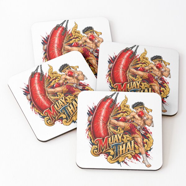 Item preview, Muay Thai Heavy Bag Kick Training – Vintage Thai Boxing Art designed and sold by Pali's shop.