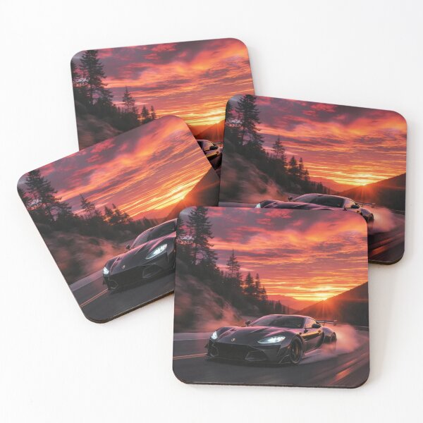 Item preview, Apex Drift Dramatic Sunset Racing Car Poster with Dynamic Motion Trails, Fiery Horizon, Cinematic Automotive Artwork and Retro Street Racing Aesthetic for Modern Garage Decor designed and sold by PaintedPixels01.