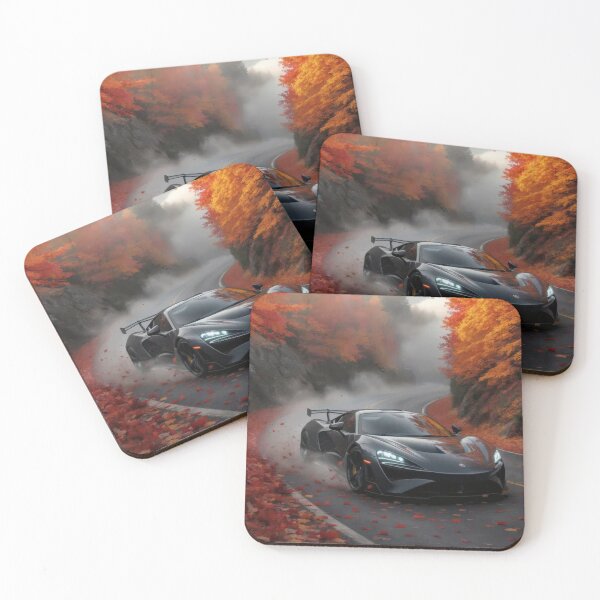 Item preview, Apex Drift Autumn Mist Retro Racing Car Poster, Cinematic Mountain Road Illustration, Golden Fall Foliage and Moody Fog Aesthetic, Japanese Street Racing Wall Art designed and sold by PaintedPixels01.