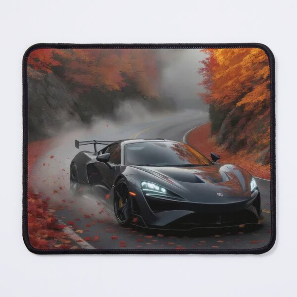 Item preview, Apex Drift Autumn Mist Retro Racing Car Poster, Cinematic Mountain Road Illustration, Golden Fall Foliage and Moody Fog Aesthetic, Japanese Street Racing Wall Art designed and sold by PaintedPixels01.