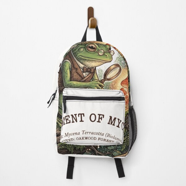 Item preview, Cute Cottagecore Frog Botanist Mushroom Illustration designed and sold by Aesthetic Amphi-Lab.