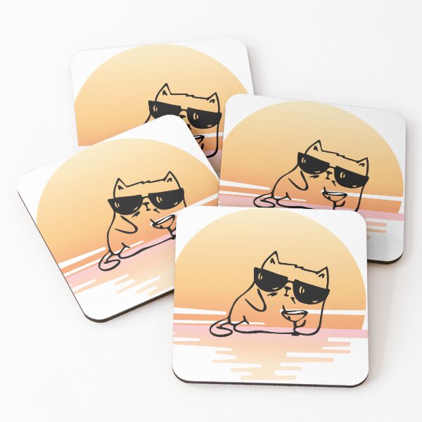 Item preview, Retro Sunset Cool Cat Funny Vacation T-Shirt designed and sold by Subrat Art & Design.