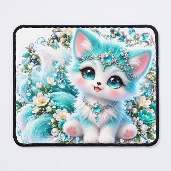 Item preview, Magical Turquoise Kawaii Kitsune designed and sold by kawaiiaianimals.