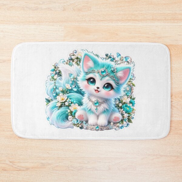Item preview, Magical Turquoise Kawaii Kitsune designed and sold by kawaiiaianimals.
