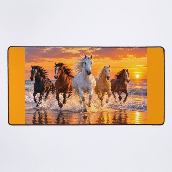 Item preview, Five Horses of Victory at Sunset designed and sold by MagicCrystal.