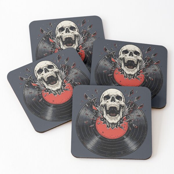 Item preview, Vinyl Record Skull designed and sold by CreepyCornerArt.