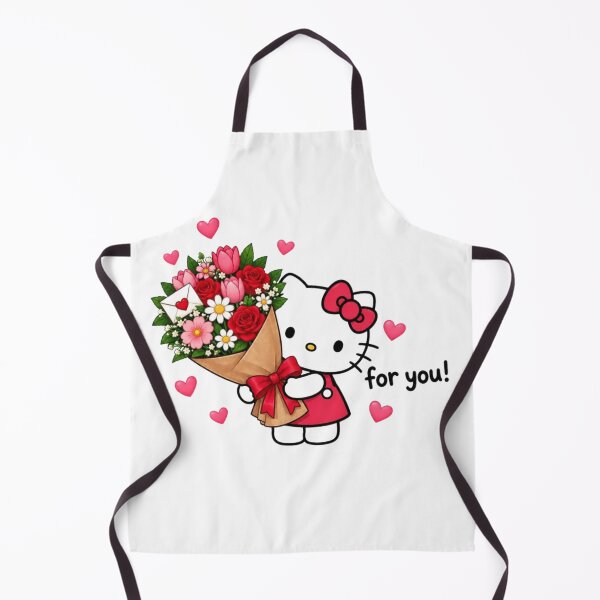Item preview, Cute Cat with Flower Bouquet – Love and Hearts Kawaii Design designed and sold by Cool Tee World .