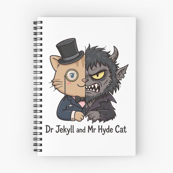 Item preview, Dr Jekyll and Mr Hyde as a split two-faced cat. Half gentleman, half monster. designed and sold by Raju-Creative.