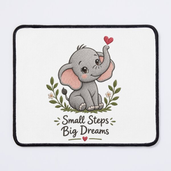 Item preview, Cute Baby Elephant Embroidery – Small Steps Big Dreams designed and sold by GloboStyle Design .