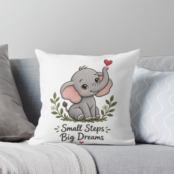 Item preview, Cute Baby Elephant Embroidery – Small Steps Big Dreams designed and sold by GloboStyle Design .