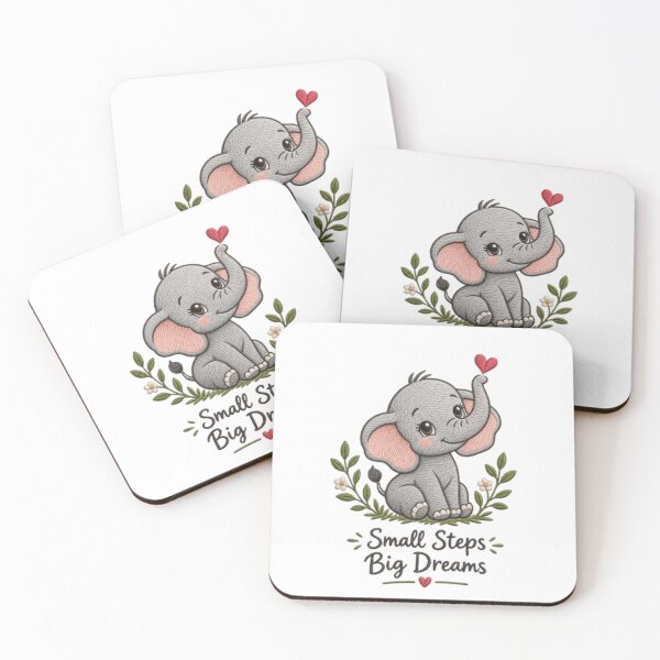 Item preview, Cute Baby Elephant Embroidery – Small Steps Big Dreams designed and sold by GloboStyle Design .