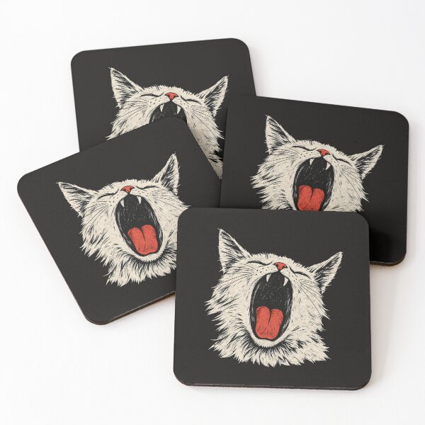 Item preview, Big Yawn – Expressive Fluffy Cat Sketch designed and sold by AwesomeBeyondLimits.