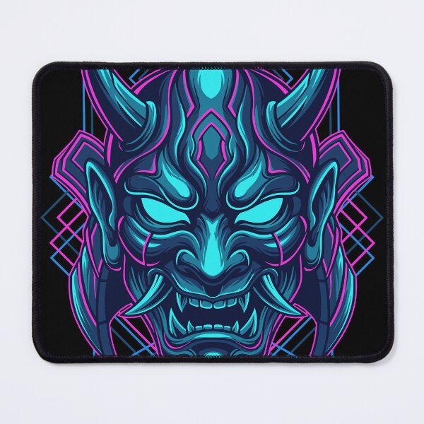 Item preview, Neon Hannya Oni Mask Sacred Geometry designed and sold by Ranpict.