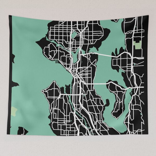 Item preview, Seattle Map Washington USA designed and sold by MapsByLeo.