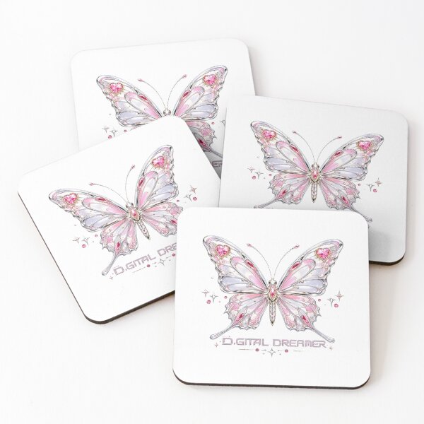 Item preview, Digital Dreamer Chrome Butterfly Y2K Pink Fairycore Aesthetic designed and sold by C.Kav.Art.