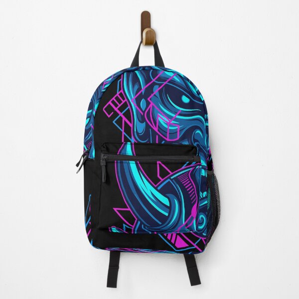 Item preview, Blue Pink Oni Mask Geometric Design designed and sold by Ranpict.