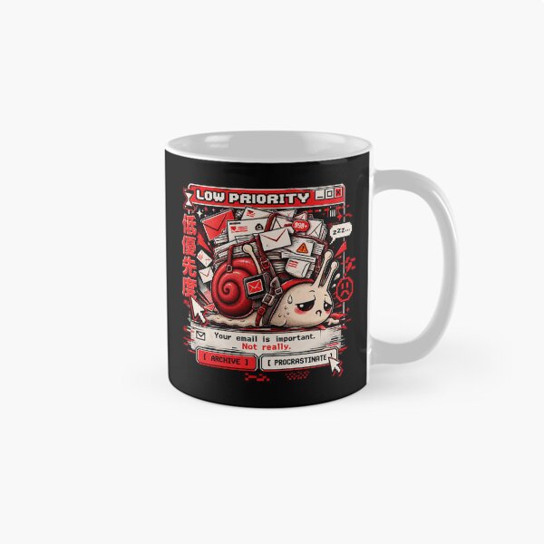 Item preview, Low Priority - Funny Overwhelmed Snail Office Humor designed and sold by Visual Dept..