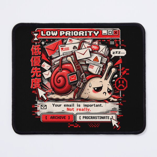Item preview, Low Priority - Funny Overwhelmed Snail Office Humor designed and sold by Visual Dept..