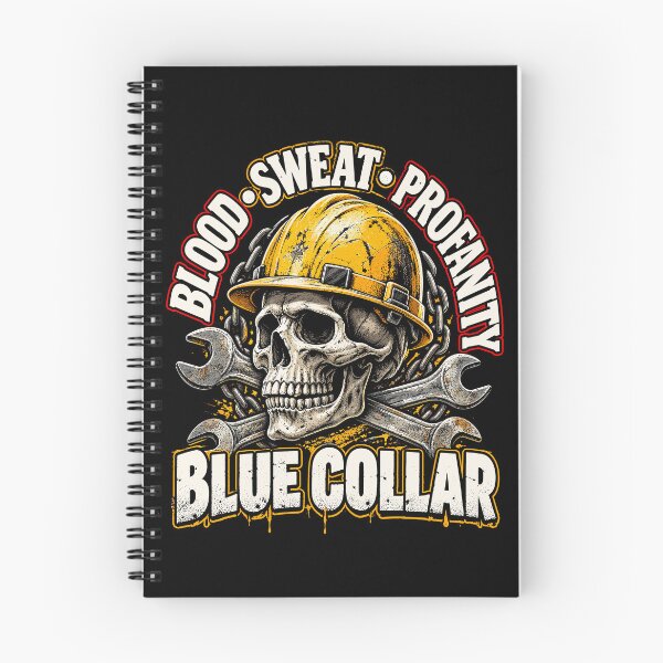 Item preview, Blue Collar Skull Hard Hat Blood Sweat Profanity Design designed and sold by stmpdwrld.