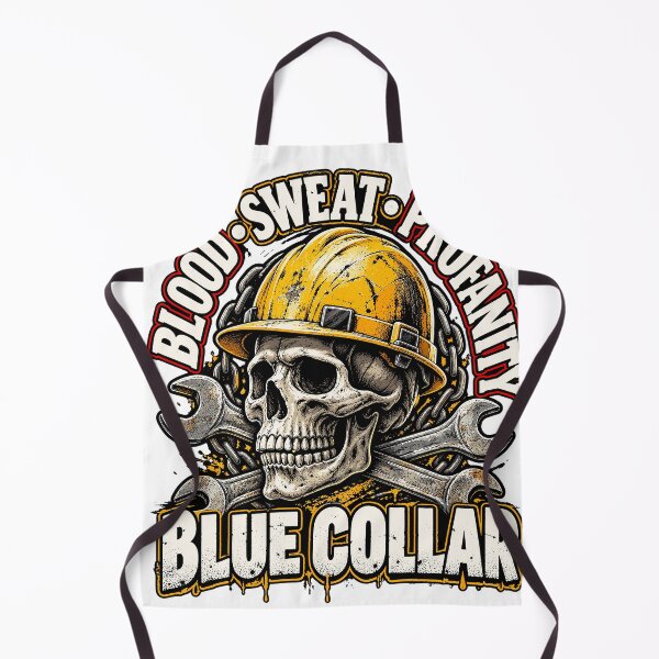 Item preview, Blue Collar Skull Hard Hat Blood Sweat Profanity Design designed and sold by stmpdwrld.