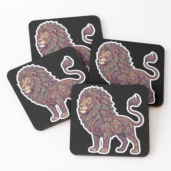 Item preview, Boho Mandala Lion Tribal Intricate Zentangle Pattern Earth Tone Wildlife Graphic Design designed and sold by Bhaskar Digital Art.