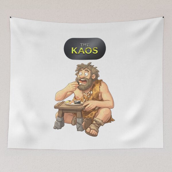 Item preview, Caveman Eating Sushi Graphic Illustration for The Kaos designed and sold by blacK1982White.