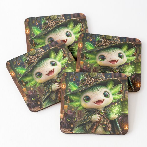 Item preview, Green Witch Axolotl – Magical Halloween designed and sold by Axokris.
