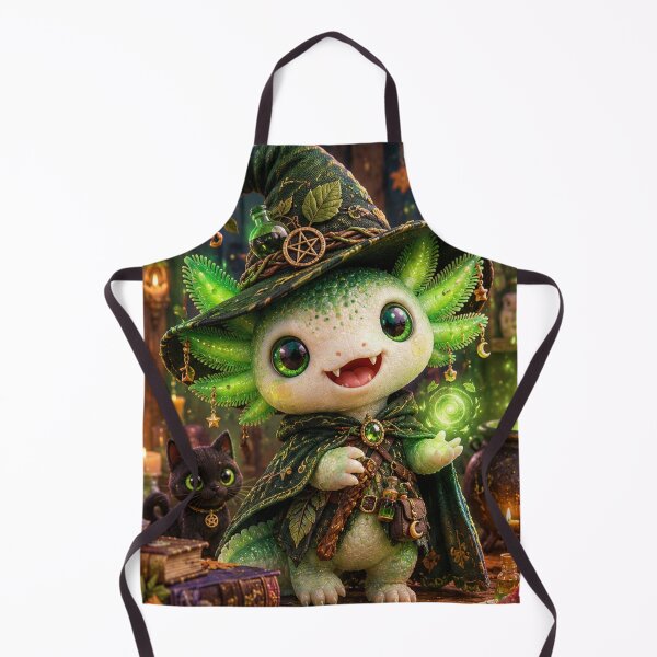 Item preview, Green Witch Axolotl – Magical Halloween designed and sold by Axokris.