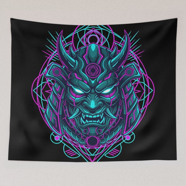 Item preview, Robotic Samurai Oni Mask Mandala Design designed and sold by Ranpict.