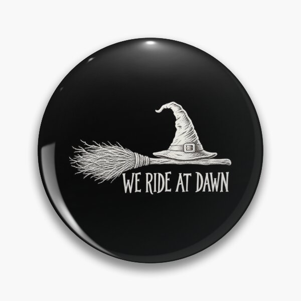 Item preview, We Ride at Dawn Witch Broom White Ink Halloween designed and sold by haitrieuic96.