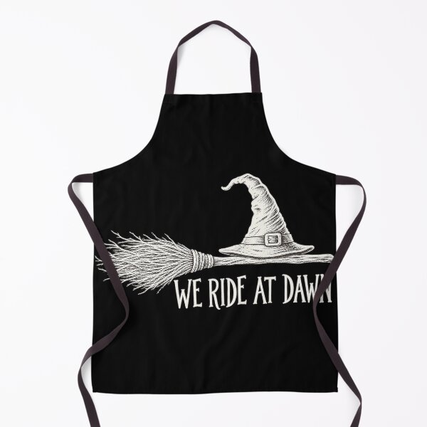 Item preview, We Ride at Dawn Witch Broom White Ink Halloween designed and sold by haitrieuic96.