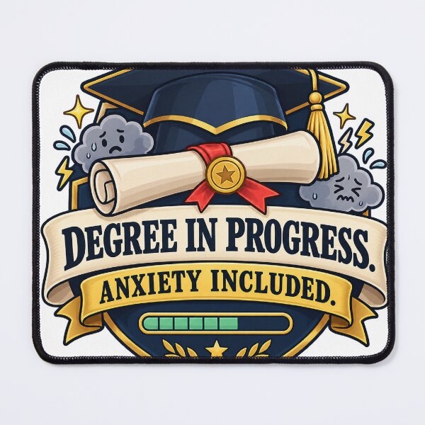 Item preview, Degree in Progress Anxiety Included - College Student Humor designed and sold by Ink and Wink.