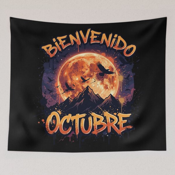 Item preview, Bienvenido Octubre Dark Autumn Harvest Moon designed and sold by MarCinu Art.