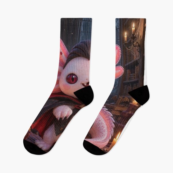 Item preview, Kawaii vampire axolotl – Fantasy creature designed and sold by Axokris.
