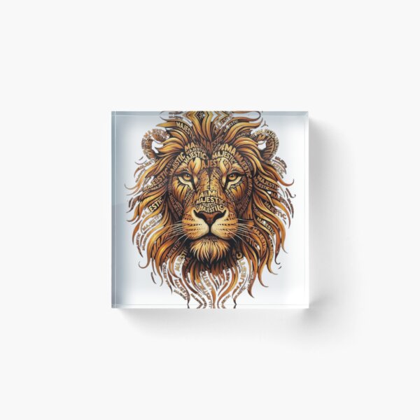 Item preview, Majestic Lion Face Typography designed and sold by kharatsuchita.