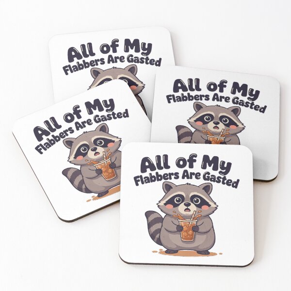 Item preview, All of My Flabbers Are Gasted - Funny Stressed Raccoon designed and sold by Mirunoko.