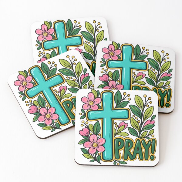 Item preview, Pray Floral Cross Turquoise Christian Faith designed and sold by haitrieuic96.