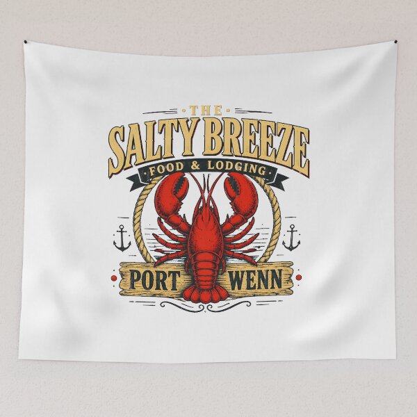 Item preview, The Salty Breeze Food Lodging Port Wenn Lobster Vintage designed and sold by noctivaganta.