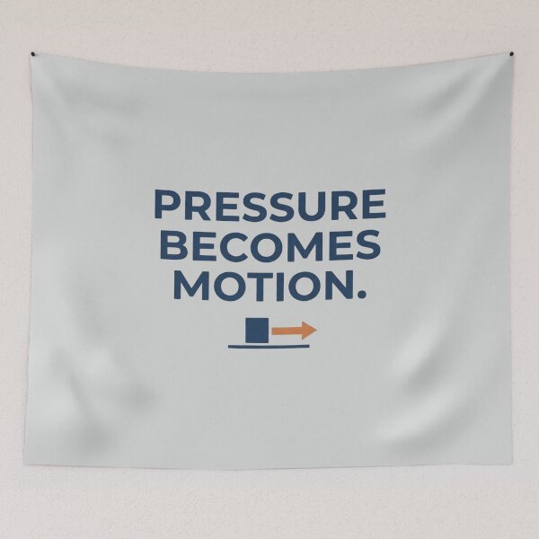 Item preview, Pressure Becomes Motion Hydraulic Engineer Fluid Power Design designed and sold by Amr Darwish Graphic designer.