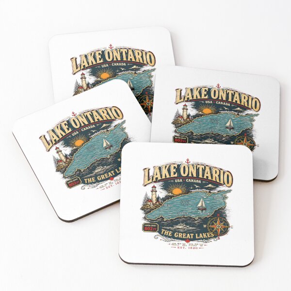 Item preview, Vintage Lake Ontario Map The Great Lakes USA Canada designed and sold by noctivaganta.